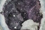 Las Choyas Coconut Geode Half with Amethyst & Calcite - Mexico #145852-1